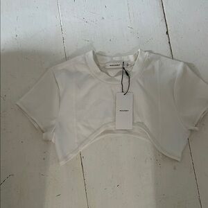Moussy Classic White Crop Top Small